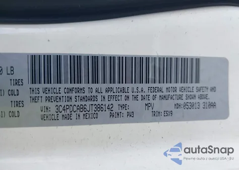 2018 Dodge Journey Se from USA, damaged, VIN 3C4PDCAB6JT386142